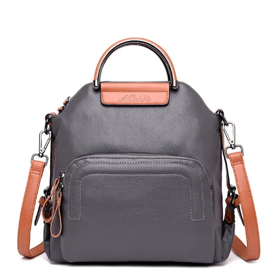 Серый Mochila mujer, рюкзак для путешествий, женский, кожаный, rugzak, винтажный, для книг, morrales para sac a dos, школьные сумки для девочек-подростков, plecak - Цвет: Серый