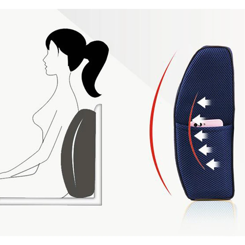 Автомобиль Memory Foam дышащий здравоохранения поясничная Подушка поддержка для талии дорожная подушка для автомобиля сиденье дома офисные подушки снимает боль