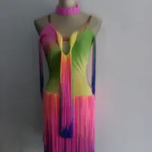 Стиль латинского танца костюм сексуальные старшие цвета латинские танцы конкурс платье для женщин / девочек платья латинского танца S-XXXXL