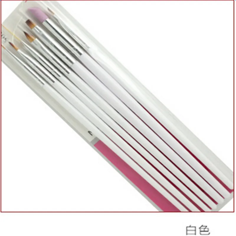 03 New 7pcs/set Nail Brushes Wood Handle UV Gel Polish Design Painting Pen Drawing 3D Pattern DIY Builder Tips Manicure Tools - Цвет: 03