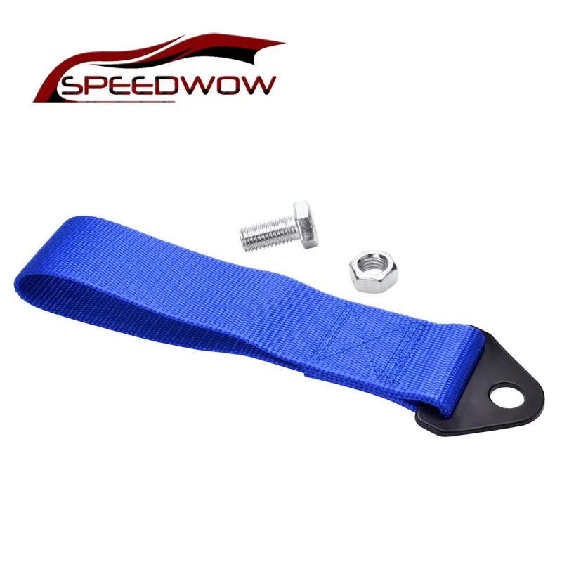 

SPEEDWOW Racing Car Towing Rope High Strength Nylon JDM trailer Tow Ropes Universal Tow Eye Strap Tow Strap Bumper Trailer