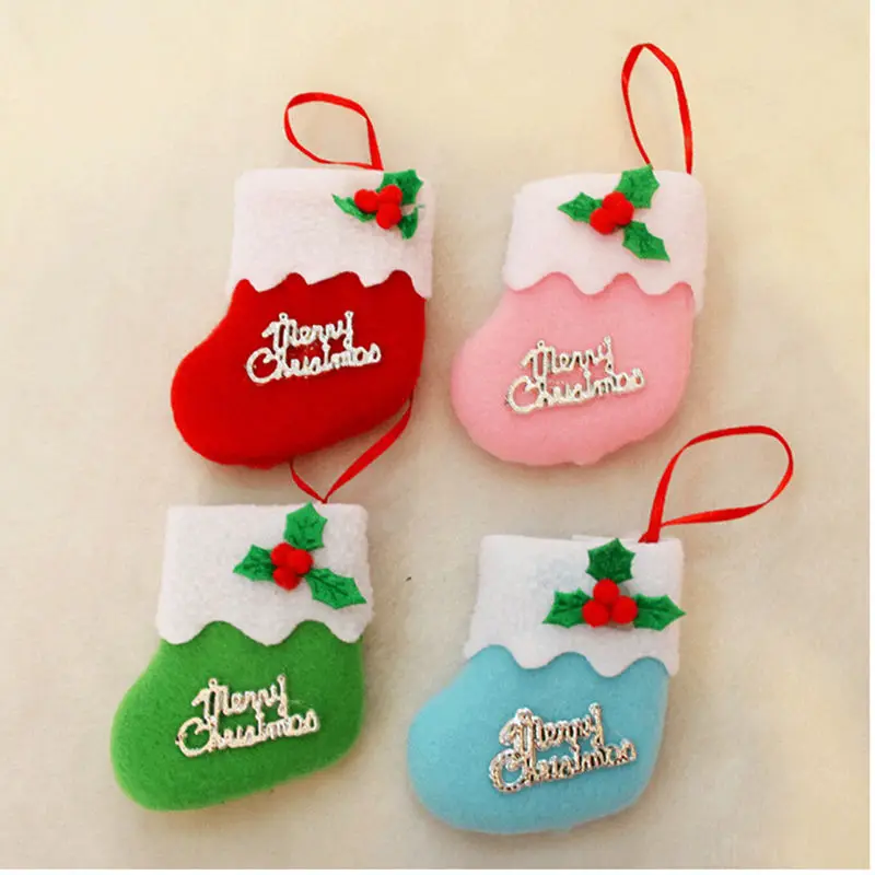 Merry Christams Stockings Candy Bag Stocking Hanging Tree Decoration Ornament Christmas Decorations For Home New Year 8*8cm | Дом и сад