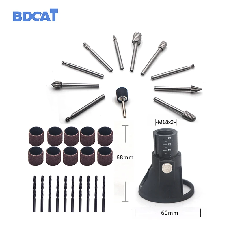

BDCAT 32 Pcs Dremel Rotary Tool Mini Drill Tools for Woodworking Drill Bit Set Wood Tools Dremel Accessories