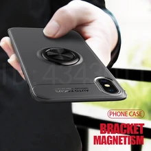 Luxury Shockproof Phone Case For iPhone 8 7 6 6S Plus Cover Car Holder Magnetic Bracket Ring TPU Cover For iPhone X SE 5S 5 Case