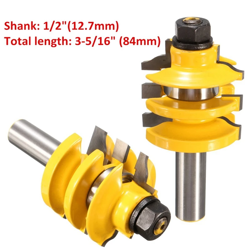 Stacked Rail Router Bit 1/2" Shank For wooden door frames Woodworking