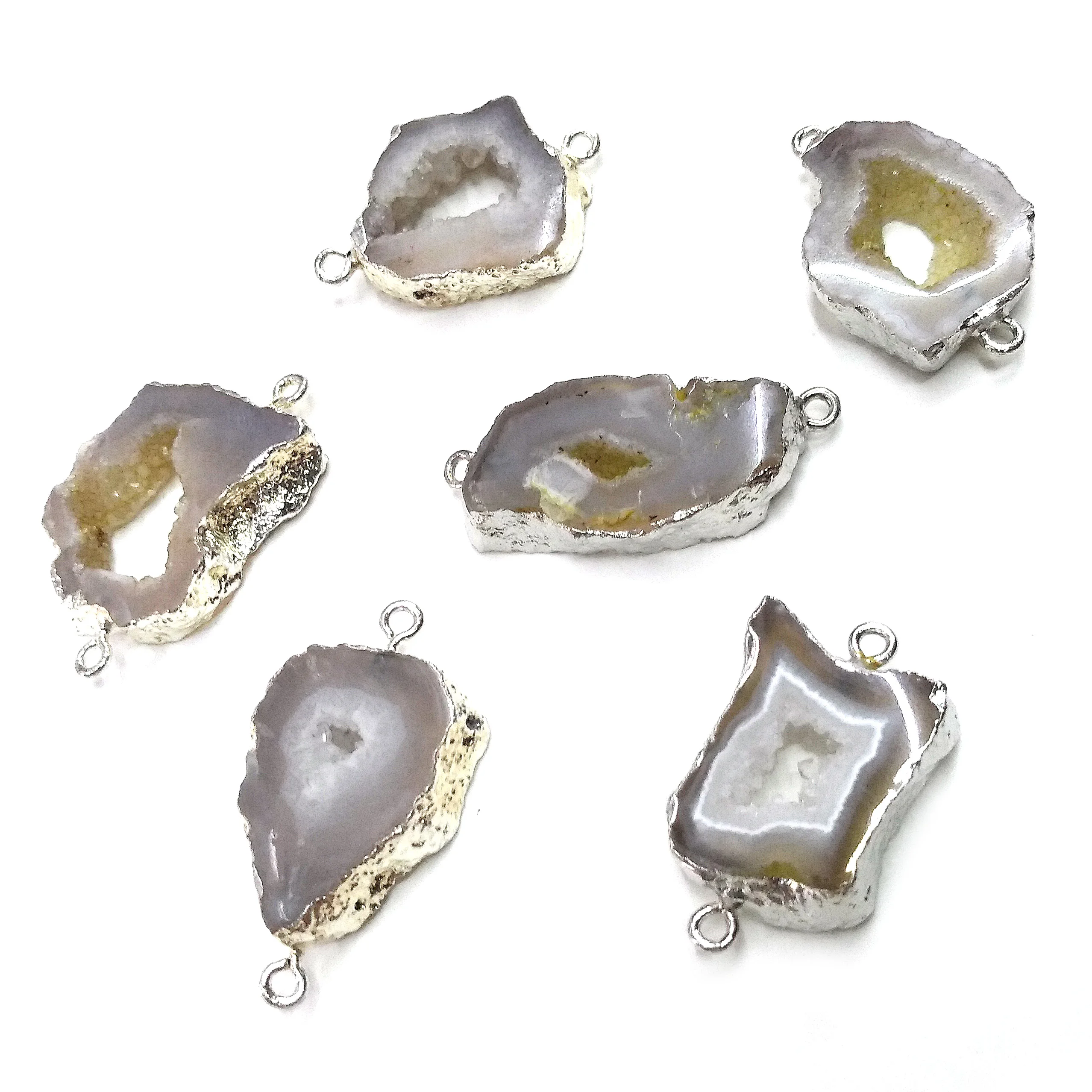 

Natural Agates Pendants Charms Connector Pendants for Jewelry Making DIY Accessories Fit Necklaces Size 20x35mm-15x40mm