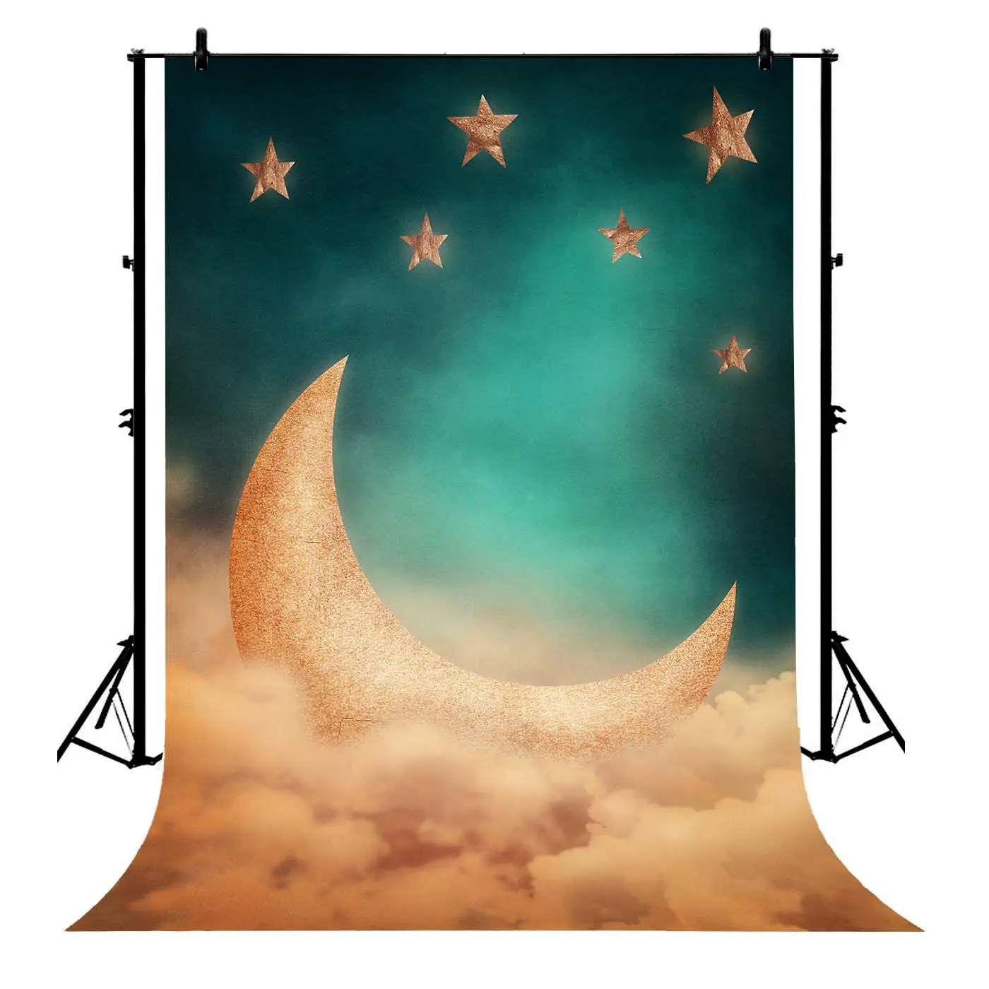

5x7ft Stars Material Without Wrinkels Moon Polyester Photo Background Portrait Backdrop