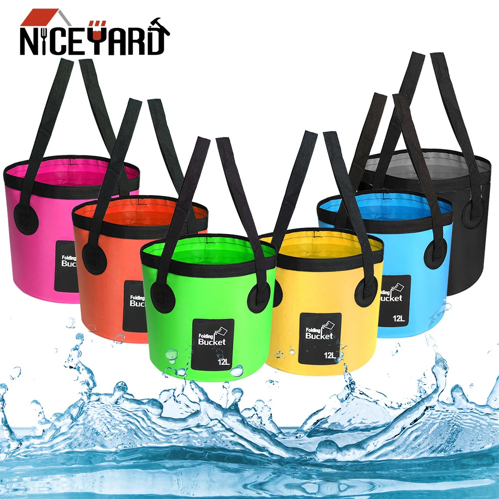 

NICEYARD 12L Bowl Sink Washing Bag Car Wash Bucket Portable Outdoor Travel Foldable Water Bucket Multifunction Folding Bucket