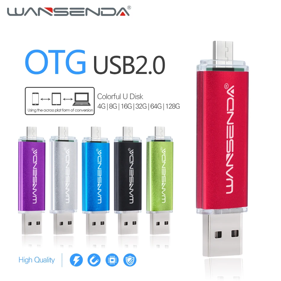 WANSENDA, OTG, Android, USB флеш-накопитель, Usb 2,0, флеш-накопитель, 256 ГБ, 128 ГБ, 64 ГБ, 32 ГБ, 16 ГБ, 8 ГБ, 4 Гб, флешка, карта памяти, 2 в 1, USB флешка