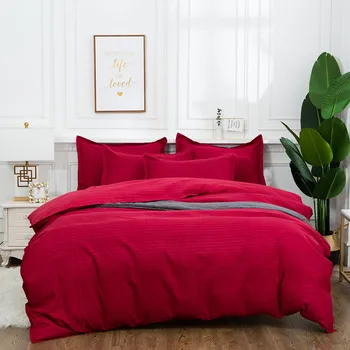 

Bedding Solid Color Satin Simple Quilt Cover Pillow Set No Sheet Set 2/3pcs Bedding Set