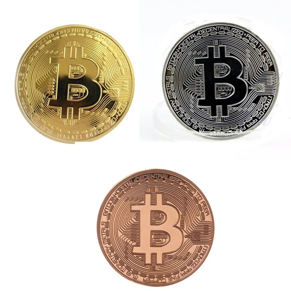 Gold Plated Bitcoin Coin Collectible Gift Casascius Bit Coin BTC Coin Art Collection Physical gold commemorative coins