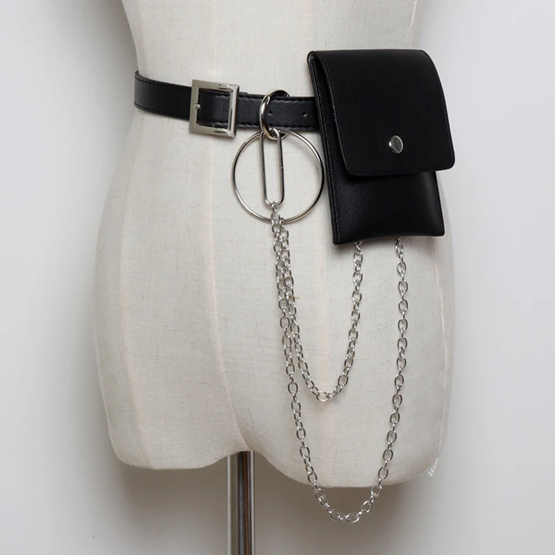 Kopen Fashion Punk Rock taille Riemen tas Lichaam Bandage Punk Harajuku Harnas Taille metalen zilveren tassel Punk Vrouwen Riem accessoires