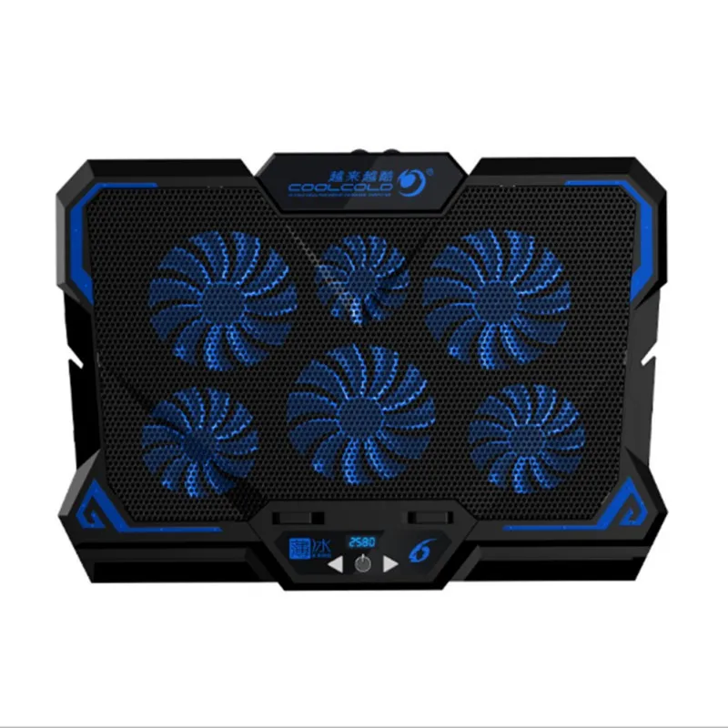 

Portable Laptop Cooler 6-Fan Led Screen 2 USB Port Laptop Cooling Pad Notebook Stand for Laptop Within 17 inchs Game/Office