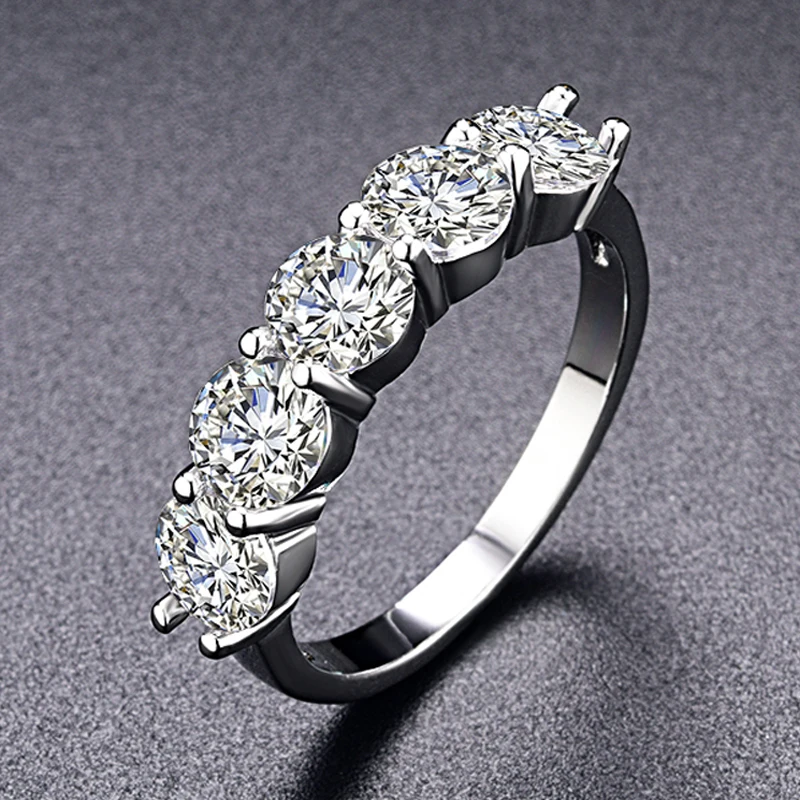 MDEAN белое золото цвет обручальные кольца для женщин Свадебные прозрачные AAA циркон ювелирные изделия подарок Bijoux Bague размеры 5 6 7 8 9 10 11 H006