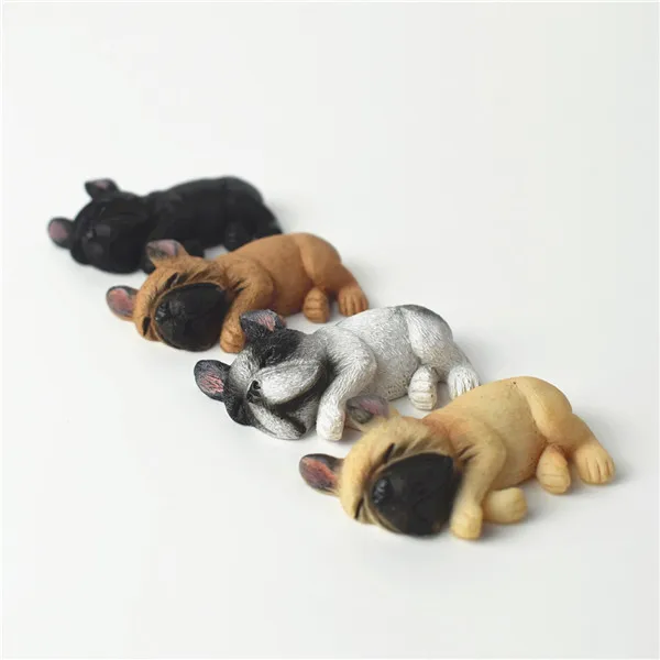 French Bull Dog Sleeping Lazy Pets Fridge Magnets PVC Figures Toys Car Home Office Decoration Gifts - S 2