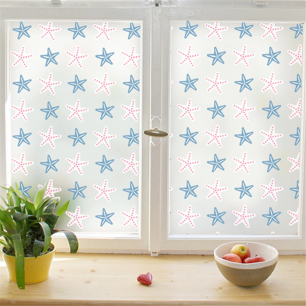 star Frosted decorative Glass Window film Stickers On Bathroom fashion women wall Home Decor