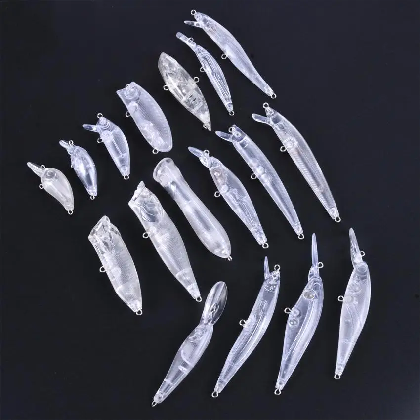 

17pcs Blank Hard Lure Bodies Unpainted Fishing Baits Crankbait Wobblers Fish Lure Minnow Popper Fishing Crankbait