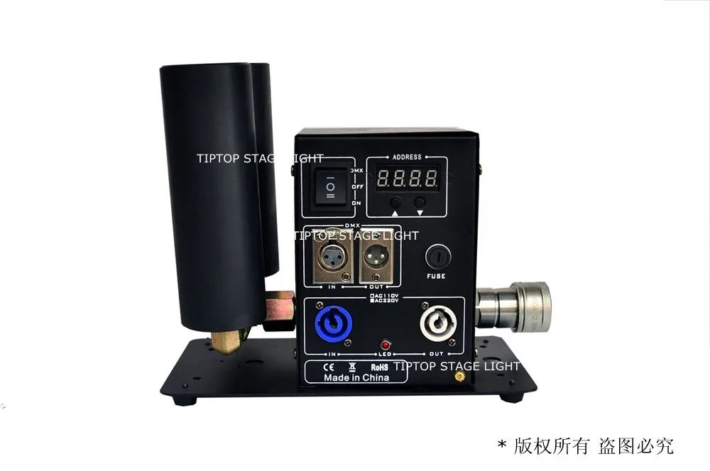 Medidor de Gás Tiptop New Digital Co2 Máquina Jet Bico Duplo Projeto Comutável Dual Co2 6 8 Jet Jet Altura Dmx512 e controle Manual 4 gas support