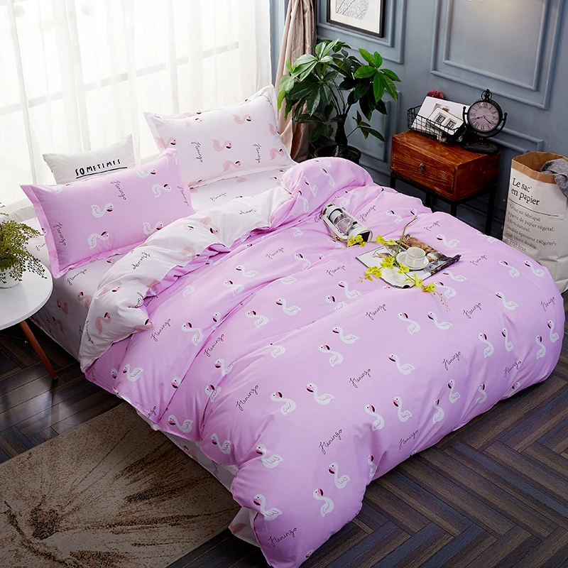 Розовый Лебедь постельные принадлежности Постельное белье для девочек Роскошные постельных принадлежностей пододеяльник комплект