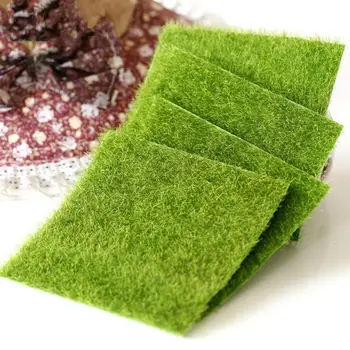 

free shipping artificial grass lawn 15 x 15cm fairy garden miniature gnome moss terrarium ornament bonsai home garden decor