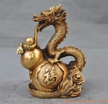 

christmas chinese Fengshui brass auspicious gourd Zodiac Year Animal Dragon statue halloween