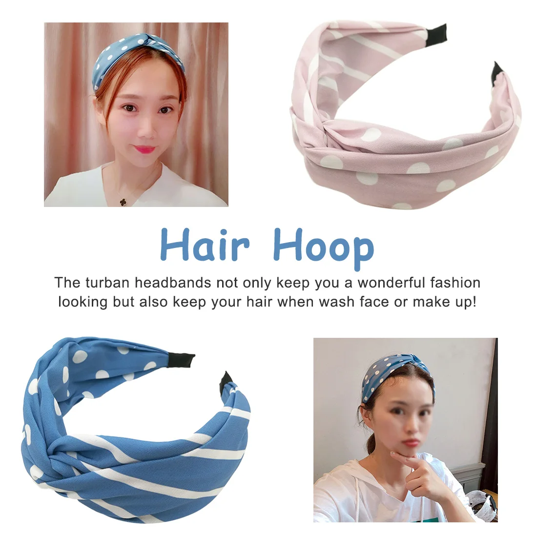 

Women's Headband Purity Solid Twist Hairband Bow Knot Cross Tie Cloth Head wrap Hair Band Hoop Hair Bands Accessories