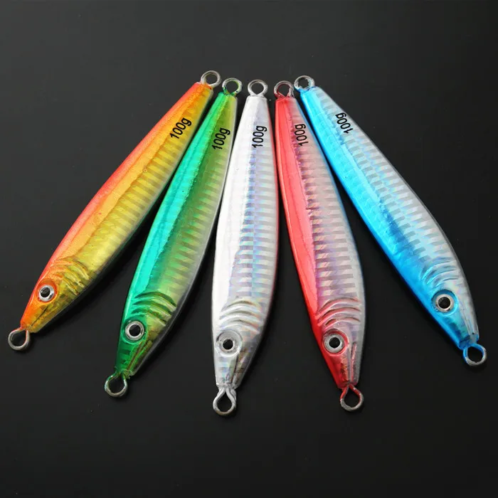 5pcs/lot Deep sea fishing lure lead fish jig 100g luminous belly, hard