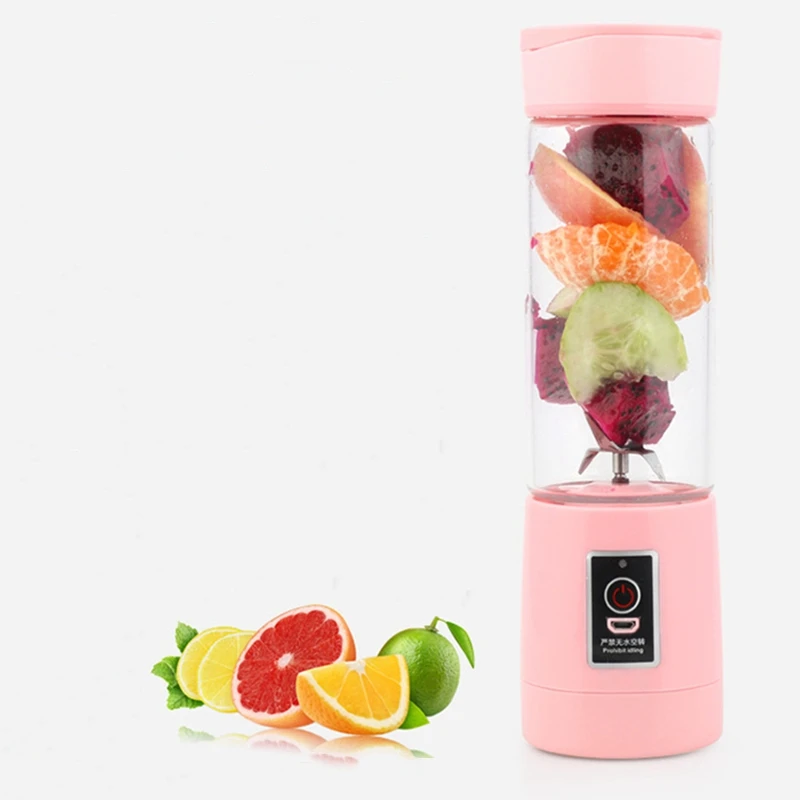 400Ml 6 Blades Mini Usb Rechargeable Portable Electric Fruit Juicer Smoothie Maker Blender Machine Sports Bottle Juicing Cup