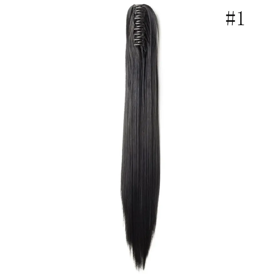SNOILITE Синтетический Коготь на конском хвосте наращивание волос поддельные конский хвост шиньон для женщин черный коричневый хвост волосы для наращивания волос - Цвет: dark black