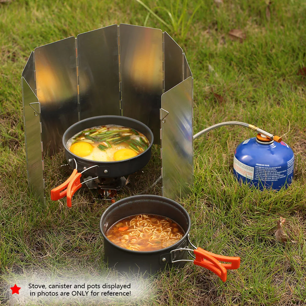 Lixada 8/10 Plates Wind Shield Screens for Gas Stove Ultra-light Outdoor Camping Stove Foldable Cooker Aluminum Windproof Guard