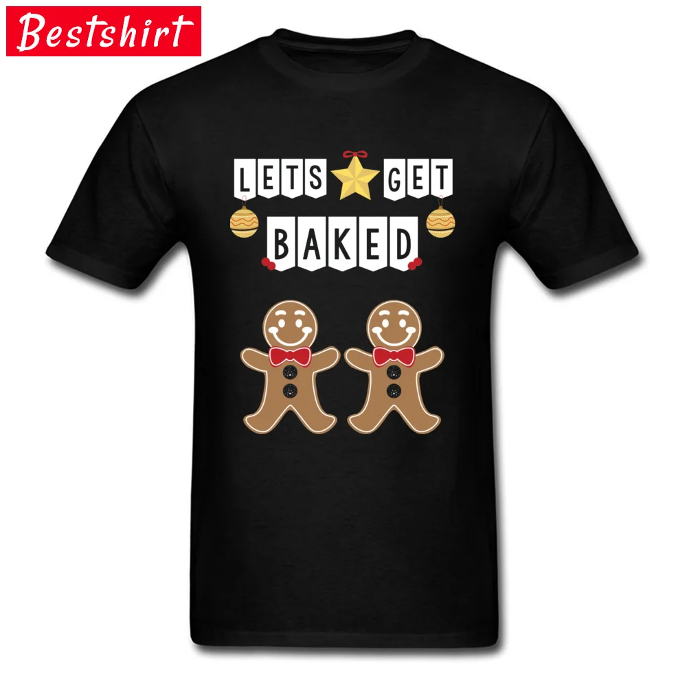 Casual 100% Cotton T Shirt for Men Fitness Tight T-Shirt Normal 2018 Discount Round Neck T-Shirt Short Sleeve Top Quality Lets Get Baked Ugly Christmas Sweater 17852 black