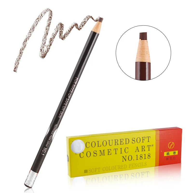 

12 PCS/Lot 5 Colors Professional 1818 Eyebrow Pencil Waterproof Eye Brow Pen Dark/Light Coffee Black Grey Red-Brown Makeup Tool