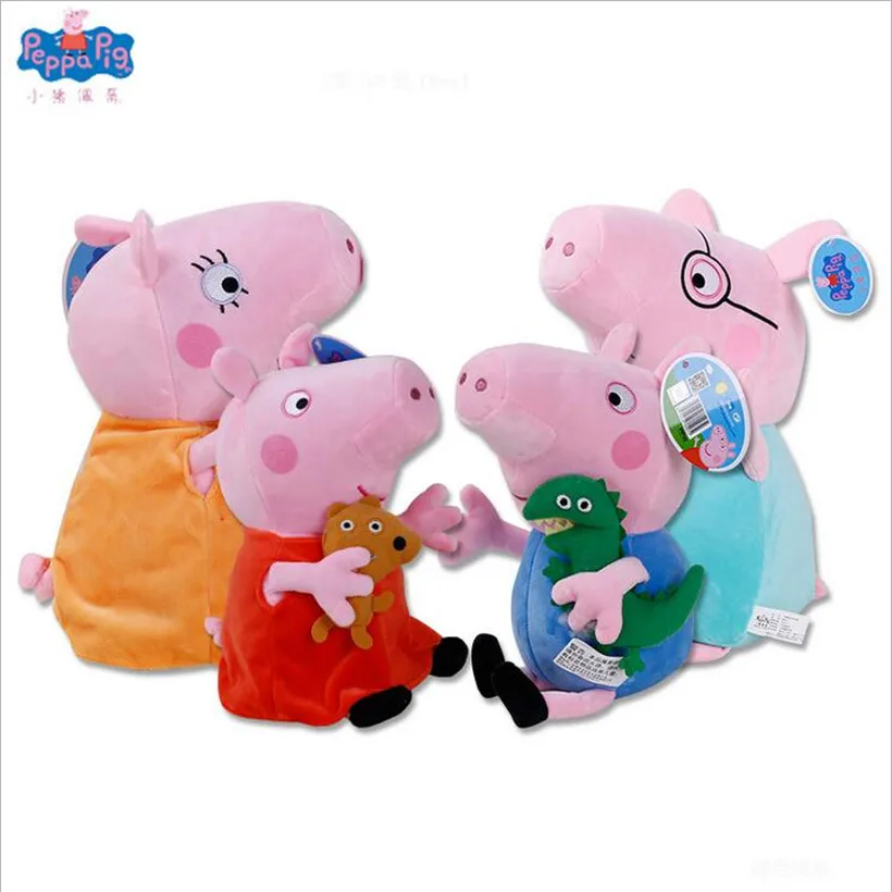 

Fashion Peppa Pig George Dad Mom Family Original Purse Animal Stuffed Doll Plush Toys Children Gifts