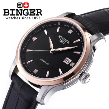 

Switzerland BINGER watches men luxury brand Mechanical Wristwatches movement full stainless steel BG-0405-5