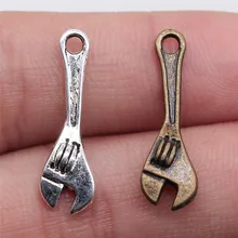 Wysiwyg 20 pçs 24x7mm pingente chave chave ferramenta pingentes charme para fazer jóias antigo prata cor