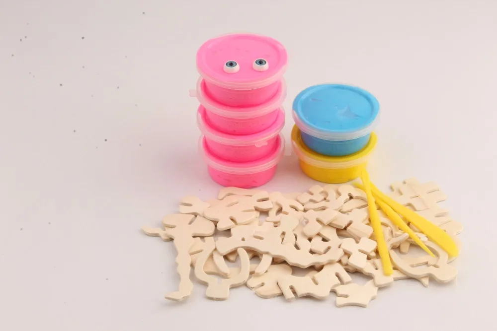 330 г динозавр глина модель с DIY 3D Деревянный пазл Безопасный и нетоксичный глина слизь игрушка для детей FY для дропшиппинг