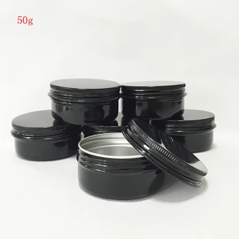 

50pcs/lot 50g Empty Aluminium Cosmetic Pot Lip Balm Jar Tin Containers Screw Lid For Cream Ointment Hand Cream Storage