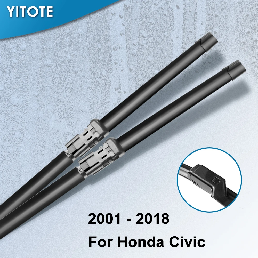 

YITOTE Hybrid Beam Wiper Blades for Honda Civic Sedan / Coupe Fit Hook / Push Button Arms ( For North American Version Only )