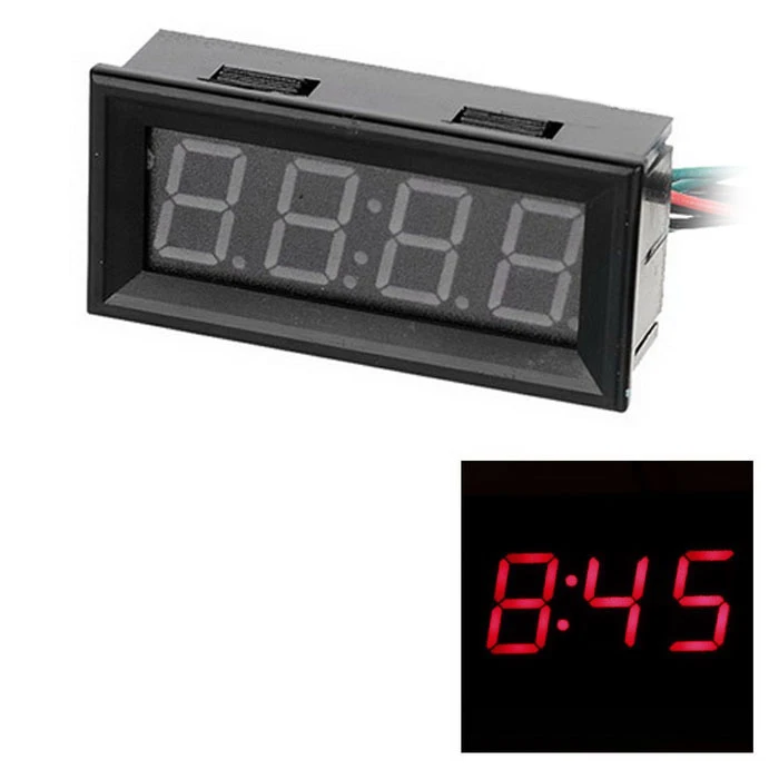 0.56 Red LED Clock Voltage Temperature Digital Display Thermometer