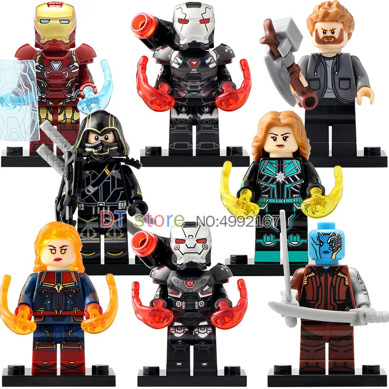

50Pcs/Lot Avengers Endgame Super Heroes War Machine Iron Man Nebula Thor Action Figures Building Blocks Toys For Children X0258