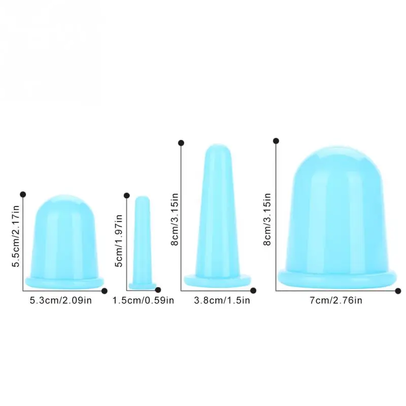 Вакуумное Силиконовое вакуумное средство против целлюлита, чаша для массажа тела, семейные банки для вакуумного массажа, устройство для вакуумного массажа - Цвет: 4 Sizes