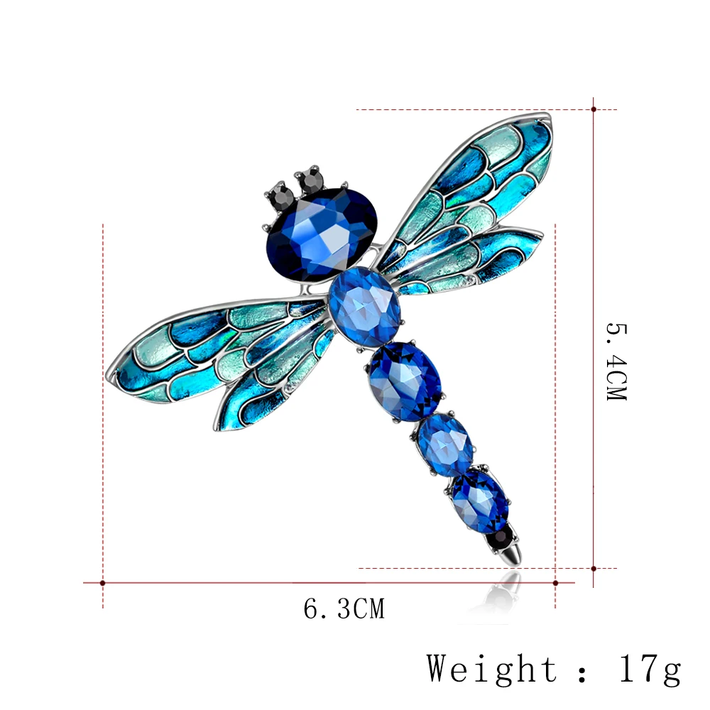 Женская Винтажная брошь с кристаллами 3 цвета|dragonfly brooch|brooches for womenrhinestone dragonfly |