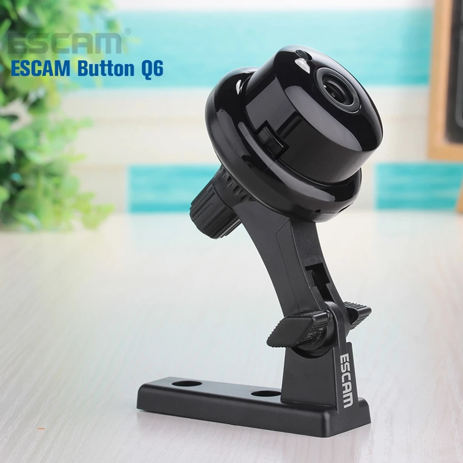 

ESCAM Q6 Button Wifi Mini Household IP Camera 1.0MP HD 720P Onvif 2.4 P2P indoor Surveillance Night Vision Security CCTV Camera
