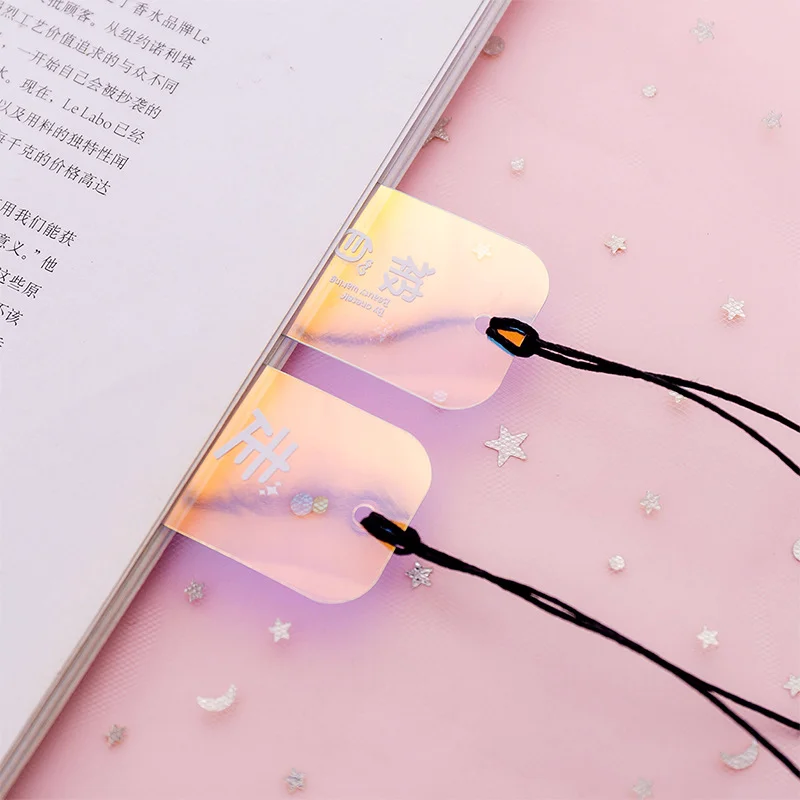 1 шт. лазерные закладки розовые прозрачные ПВХ кавайные для книг бумажные файлы