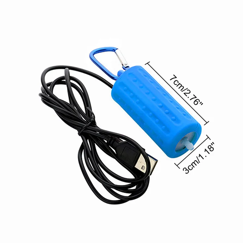 Aquarium Mini USB Oxygen Air Pump With Accessories Stone Check Valve Tube7