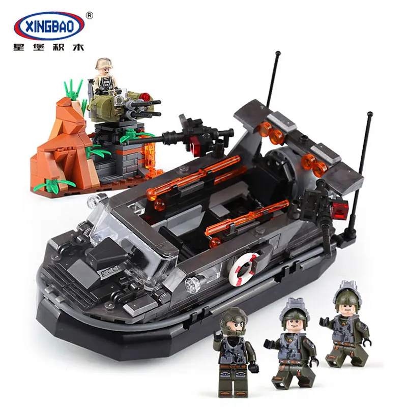 

XingBao 06017 Blocks 588Pcs Military Series Self-Locking The Assault Boat Set Building Blocks Bricks Educational Toys Model Gift
