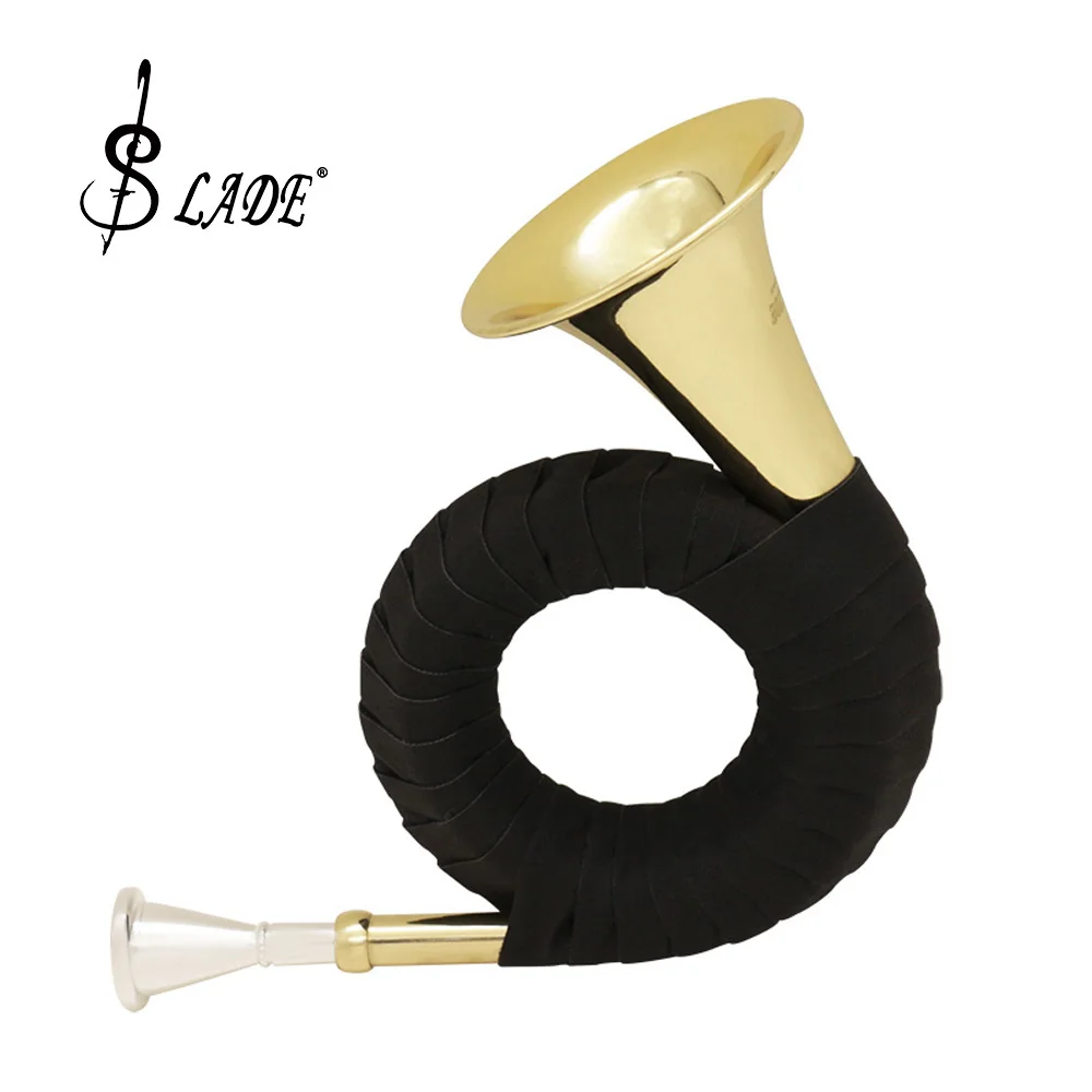 

LADE Import Brass Durable Hunting Horn with Carry Bag Stand Cleaning Cloth