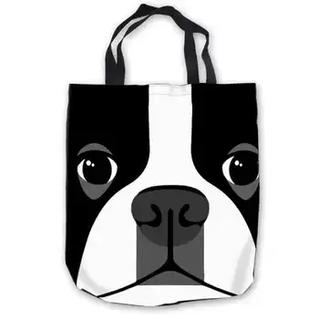 

Custom Canvas Boston-Terrier-Sweater (1) Tote Hand Bags Shopping Bag Casual Beach HandBags Foldable 180911-03-31