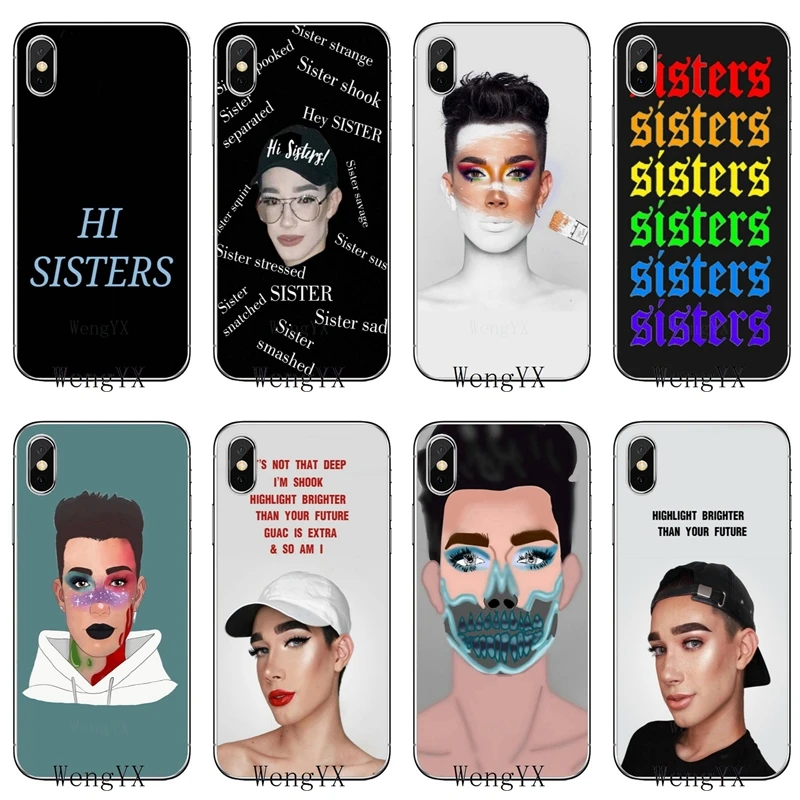 

For Nokia 2.1 3 3.1 5 5.1 6 7 plus 8 9 HTC One A9 M10 M8 M9 E9 Desire U11 james charles sisters skeleton TPU Soft phone case