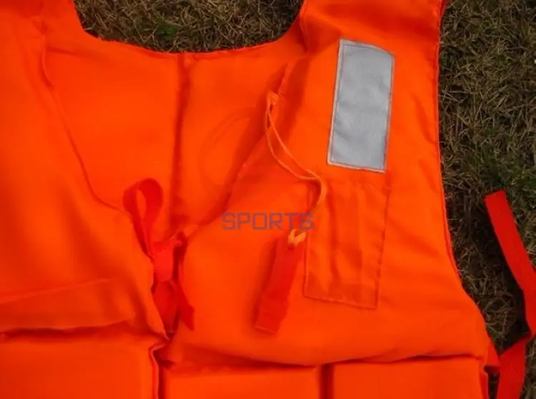 Orange Foam Swimming Life Jacket Life Vest for adult with whistle 80KG Flotage of inflatable boats (12)